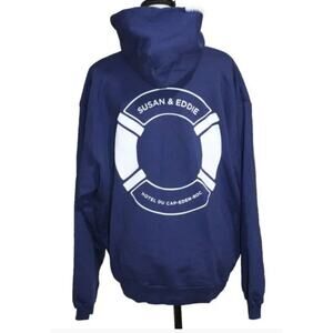 (M)‎ $399 NEW MADHAPPY Susan Mayer & Eddie Navy Blue Wedding Hoodie